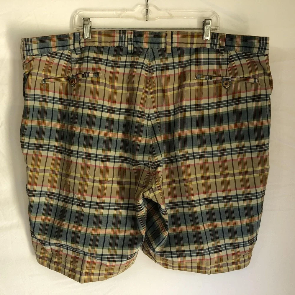 Polo Ralph Lauren Shorts Mens 48 Multicolor Plaid Chino Reversible 9 Inseam Big